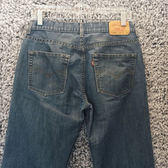 Levi's 514 Jeans Men 18 Regular W29X L29 Denim Slim Straight Blue Med Wash - Picture 6 of 9